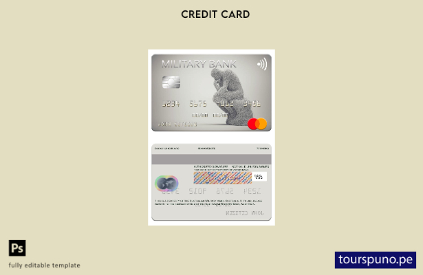 lista para imprimir plantilla de tarjeta mastercard del Banco Militar Australian